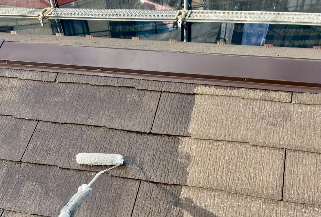 2025/11/5 神奈川県海老名市戸建住宅⑤｜屋根下塗り・中塗り