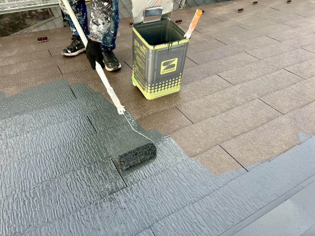 屋根中塗り